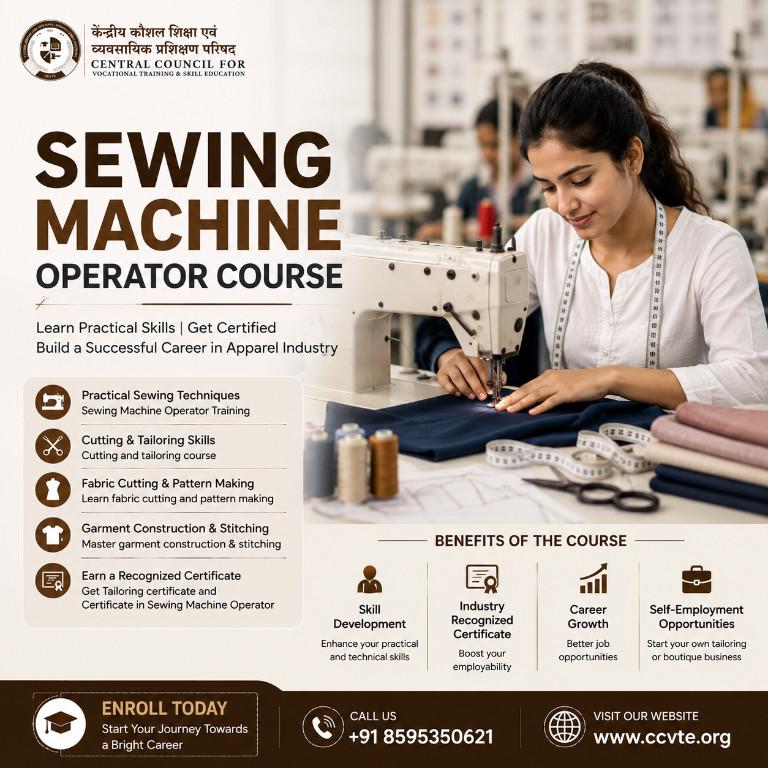 Admission Open – Sewing Machine Operator Course with Certificate in India - Image 1