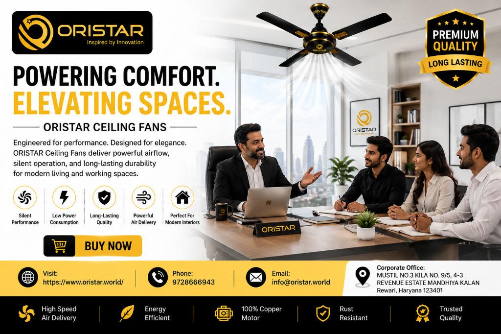 ORISTAR Ceiling Fans – Powering Comfort. Elevating Spaces in India - Image 1