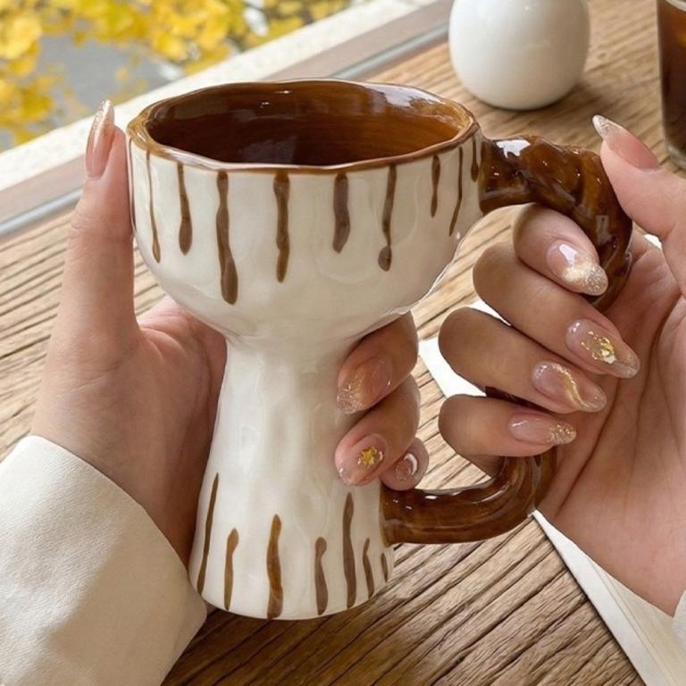 CURTES Ceramic Coffee Cup, Irregular Design Unique Handmade … in Putrajaya - Image 1