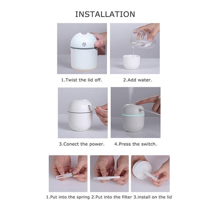 Multicolor Mini Air Humidifier Romantic Aroma Essential Oil … in Petaling Jaya - Image 1