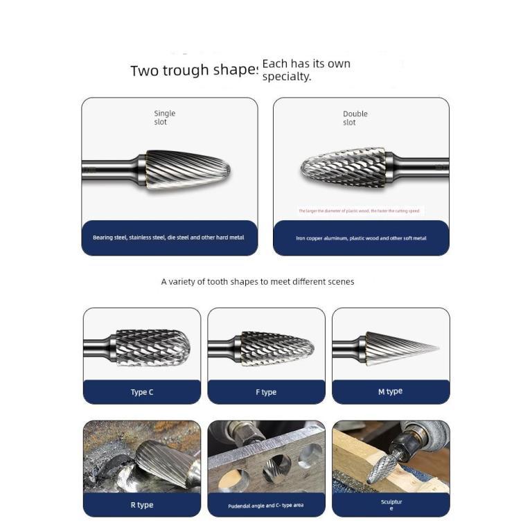 Carbide Rotary File Inner Grinding Head Electric Drill File … in Johor Bahru - Image 1