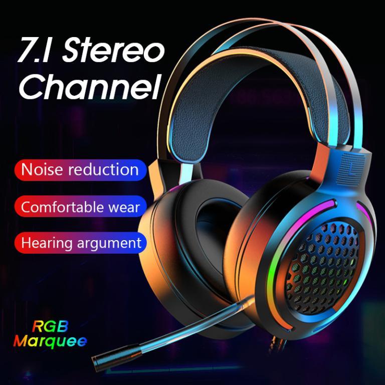 USB 7.1 Surround Stereo Gaming Headset USB RGB Computer … in Petaling Jaya - Image 1
