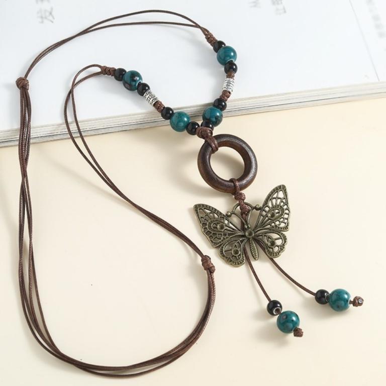 SMILE Butterfly Pendant Necklace, Retro Design Versatile … in Kuala Lumpur - Image 1