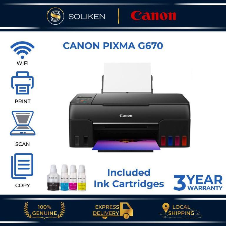 Canon Pixma G670 Easy Refillable Wireless All-In-One Ink … in Batu Feringgi - Image 1