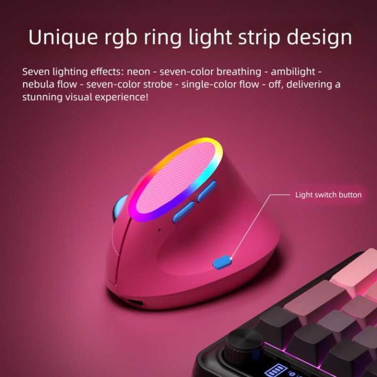 Wireless Tri-mode Ergonomic Mouse Macro Programming Support … in Shah Alam - Image 1