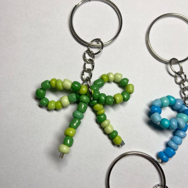 Handmade Coquette Ribbon Keychain Beaded in Kajang - Image 1