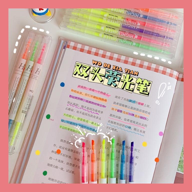 Useful Multi-Color Double-Headed Pastel Highlighter Pen Set … in Johor Bahru - Image 1