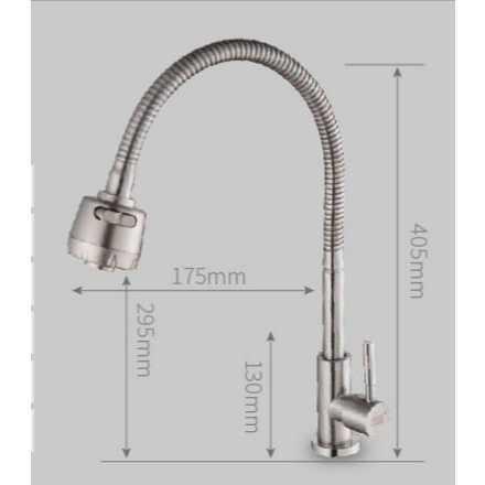 304 Stainless Steel Single Universal Pipe Faucet Kitchen … in Ipoh - Image 1