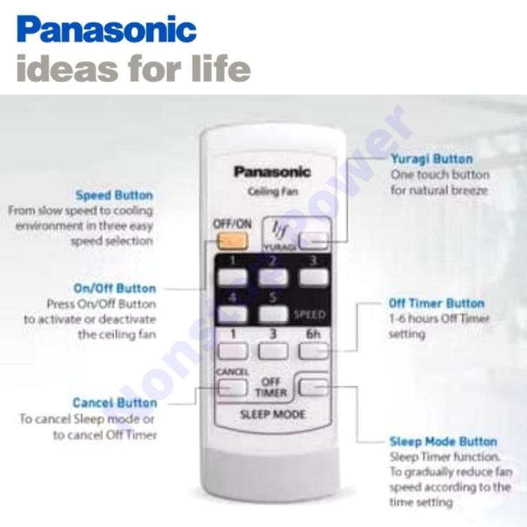 PANASONIC Ceiling Fan 5 Speed Remote Control NAMI Series … in Johor Bahru - Image 1