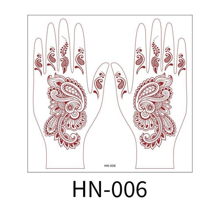 Henna Lace Hand Back Simulation Tattoo Sticker Event Red … in Kota Kinabalu - Image 1