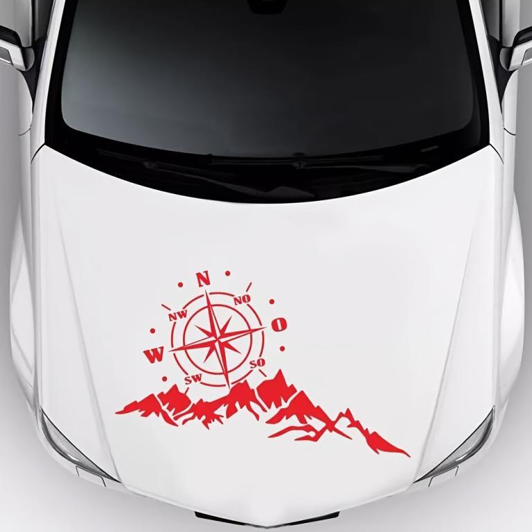 1 Pcs Mountain Compass Stickers Car Compass Stickers Large … in Klebang Besar - Image 1