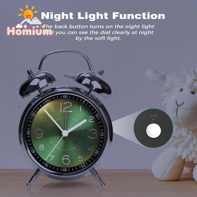 [ECM] 4 Inch Silent Alarm Clo With Night Light Portable … in Johor Bahru - Image 1