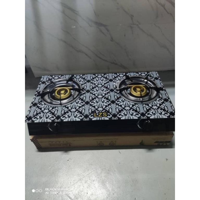 LZS Double Burner Home Gas Stove Tempered Glass Batik Design in Kajang - Image 1