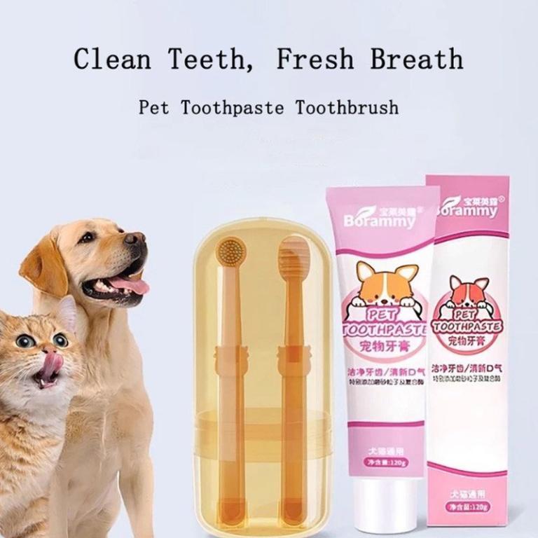 Pet Toothbrush Toothpaste Set Oral Care Silicone Soft Teeth … in Novena - Image 1