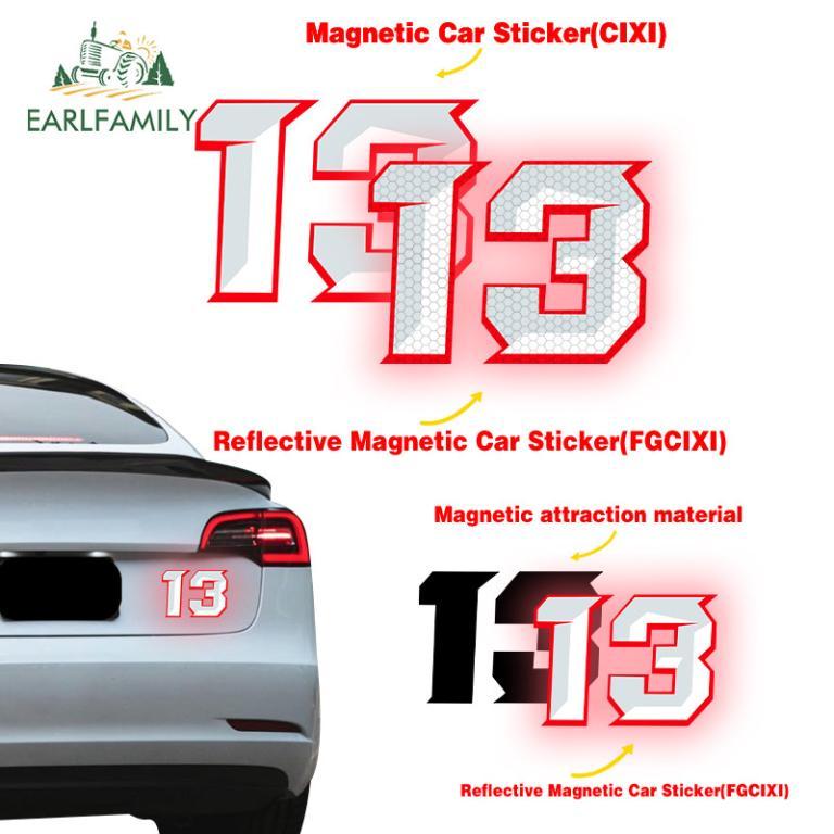 EARLFAMILY Red White Racing Number Reflective & Mangetic … in Kajang - Image 1