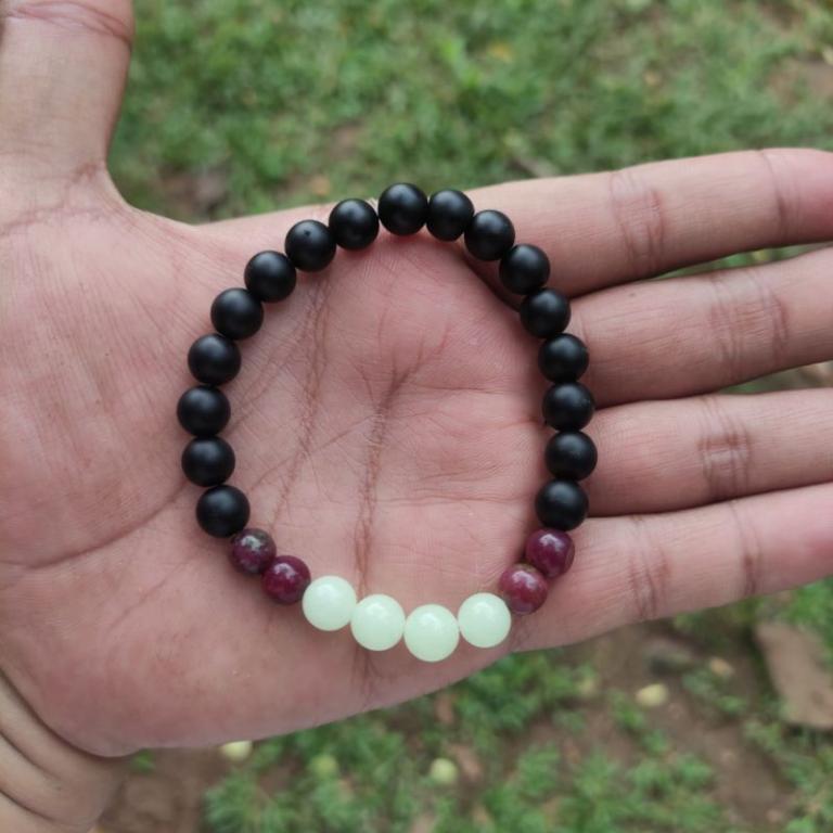 COMBINATION BRACELET RUBY MOZAMBIK FOSFOR & LAVA STONE (N) in Putrajaya - Image 1