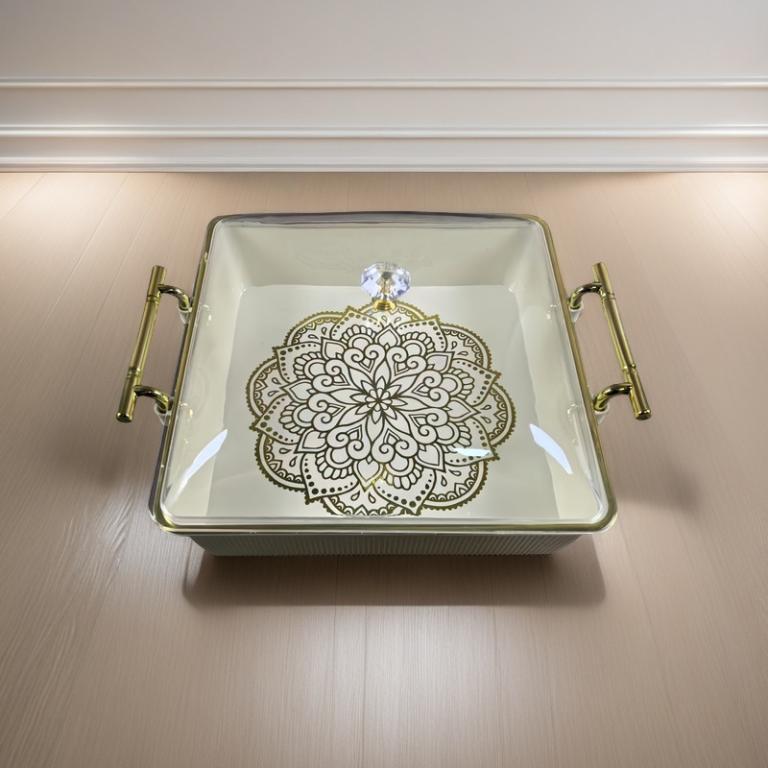 Serving Tray with Lid w Pattern for Raya Buffets, Weddings, … in Johor Bahru - Image 1