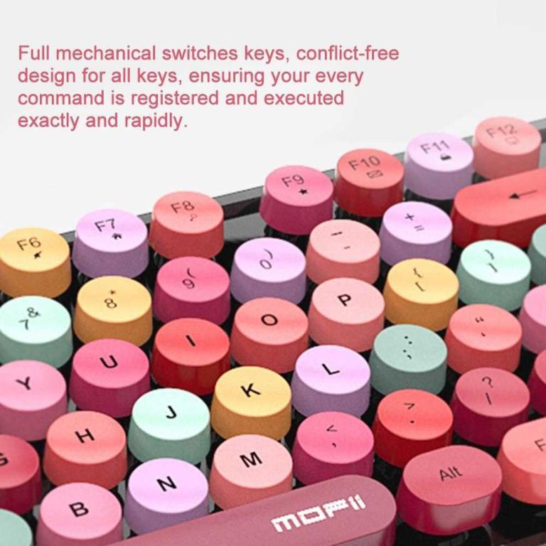 Cordless Mechanical Keyboard Mouse Round Cap Keyboard … in Ipoh - Image 1