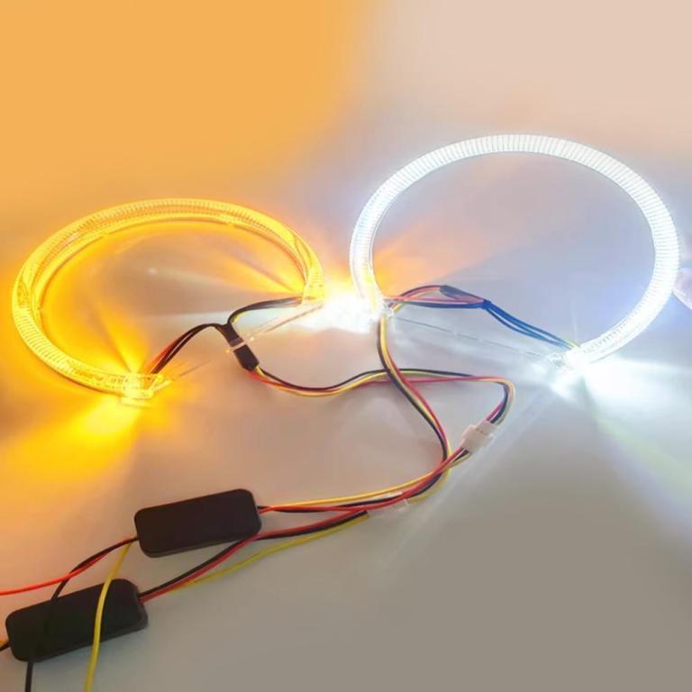 BEAUTYSTARTING 2Pcs Car LED Angel Eyes Rings Daytime Light … in Pasir Gudang - Image 1