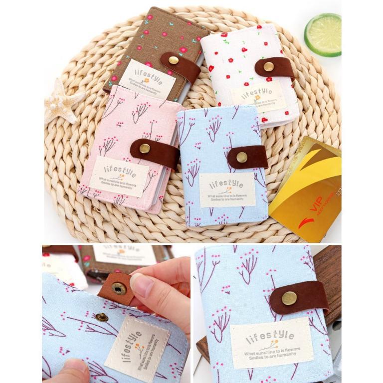 Canvas Card Wallet Card Wallet Button Card Wallet US FLORAL … in Malacca Town - Image 1