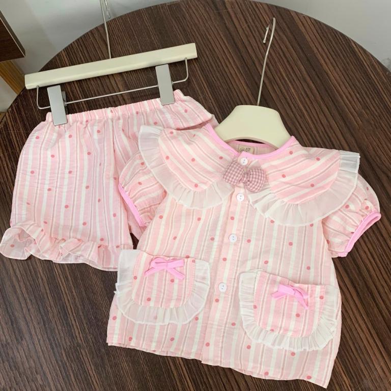 Pink Heart Ruffle Collar Set for Girls Size 9-23kg Hey … in Selayang Baru - Image 1