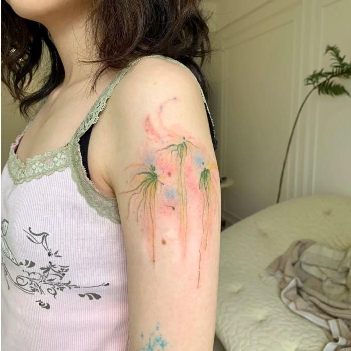 [Creative Tattoos] Grass Spring Colorful Tattoo Stickers … in Balakong - Image 1