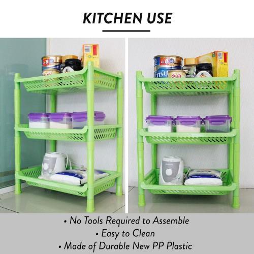 Elianware 3 Tier Kitchen Storage Rack Bathroom Shelves … in Malacca Town - Image 1