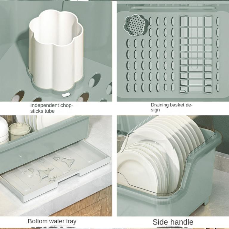 Plastic Kitchen Organizer: Plate Cup Storage Rack with Lid … in Taman Johor Jaya - Image 1