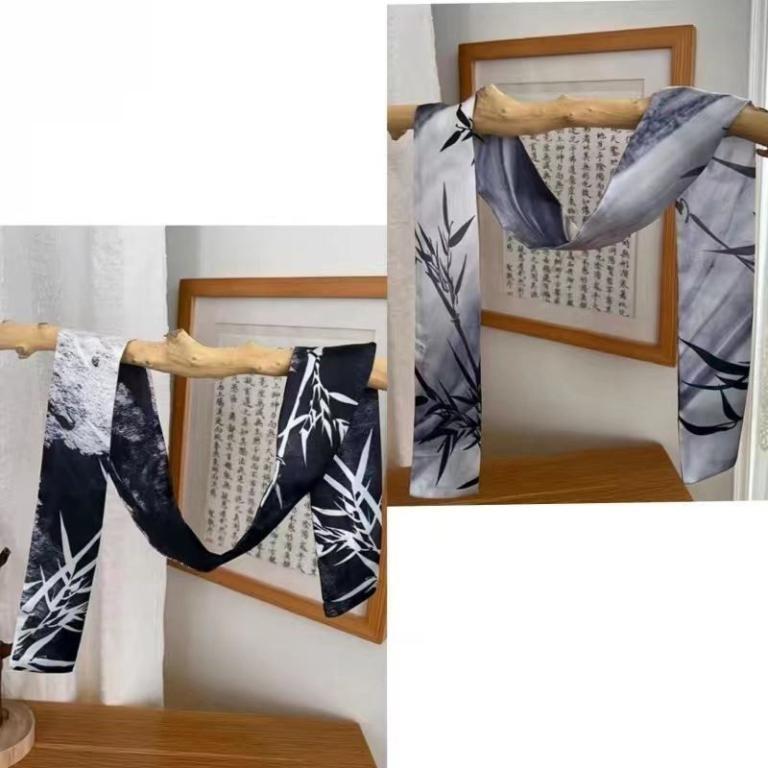 Ancient Style Hair Ribbon 国风丝巾竹叶古风汉服发带飘带清新日常发饰头饰双面束发带马面裙 现货 … in Balakong - Image 1