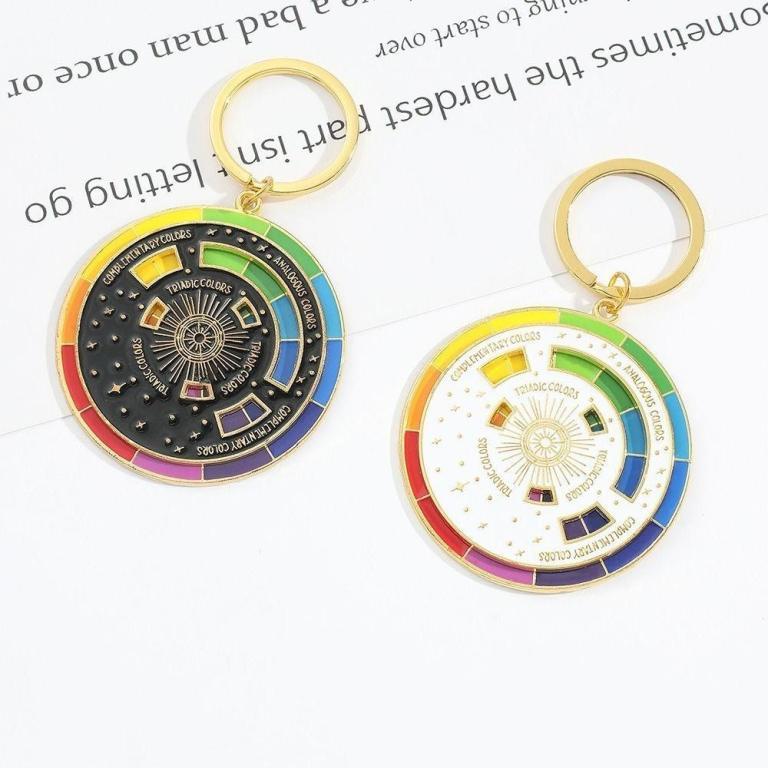 现货spot Spinning Color Compass Keychain, Rotatable Palette Ne in Malacca Town - Image 1