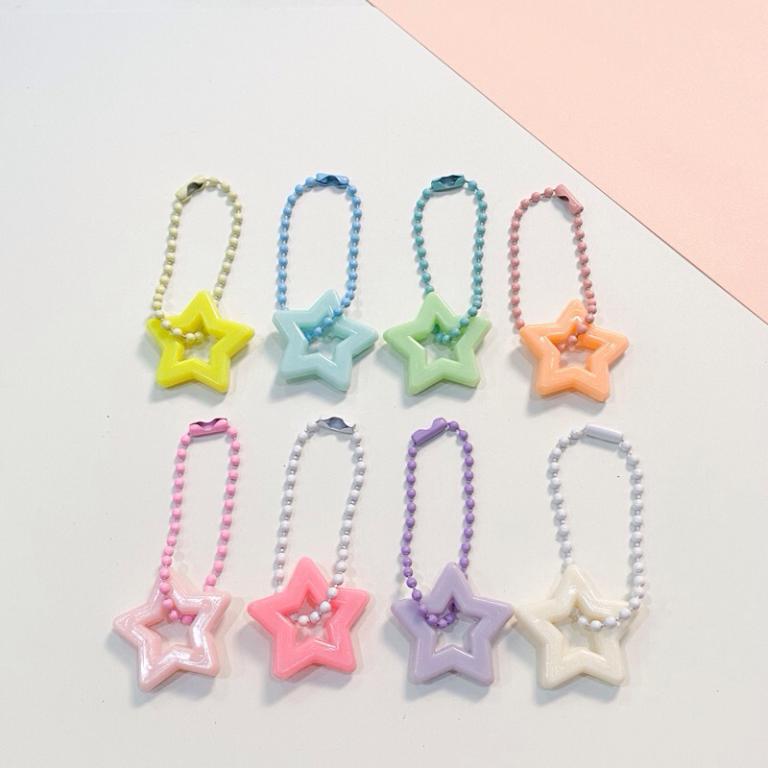 Pastel Star Keychain With Fish Egg Chain Graduation Gift … in Ipoh - Image 1