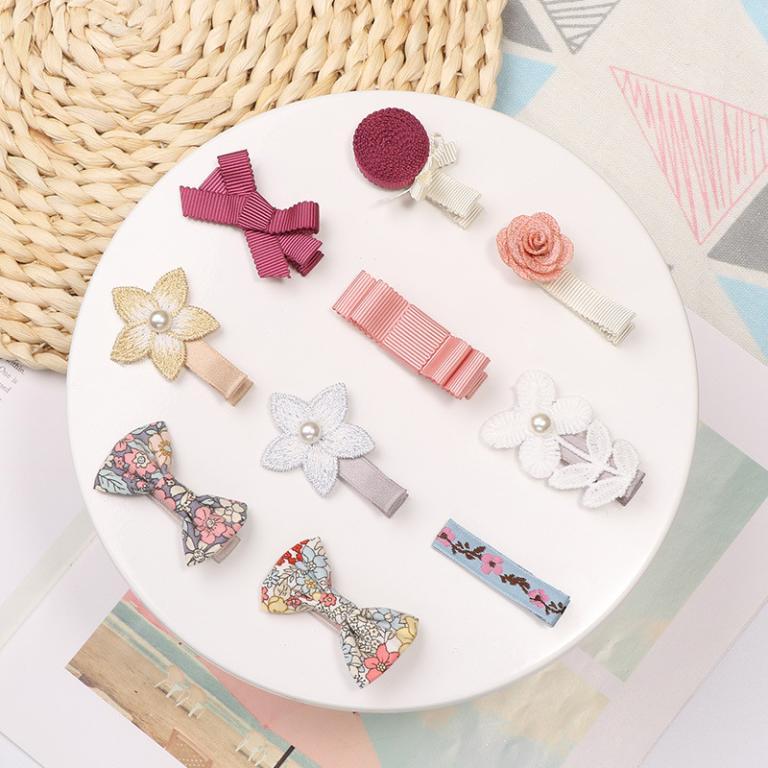 10Pcs/Set Colorful Ribbon Bowknot Flower Cute Sweet Hair … in George Town - Image 1