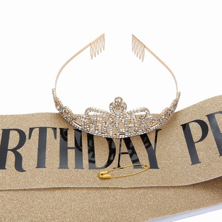 SAVOCO Sweet Birthday Princess Comb Crown Ribbons Shoulder … in Petaling Jaya - Image 1