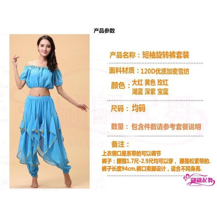 肚皮舞套装成人表演服印度舞蹈演出服灯笼短袖旋转裤练习服装 in Taman Johor Jaya - Image 1