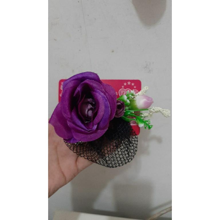 MAWAR 6 CM ROSE FLOWER HAIRNET CLIP HAIR ACCESSORIES … in Subang Jaya - Image 1