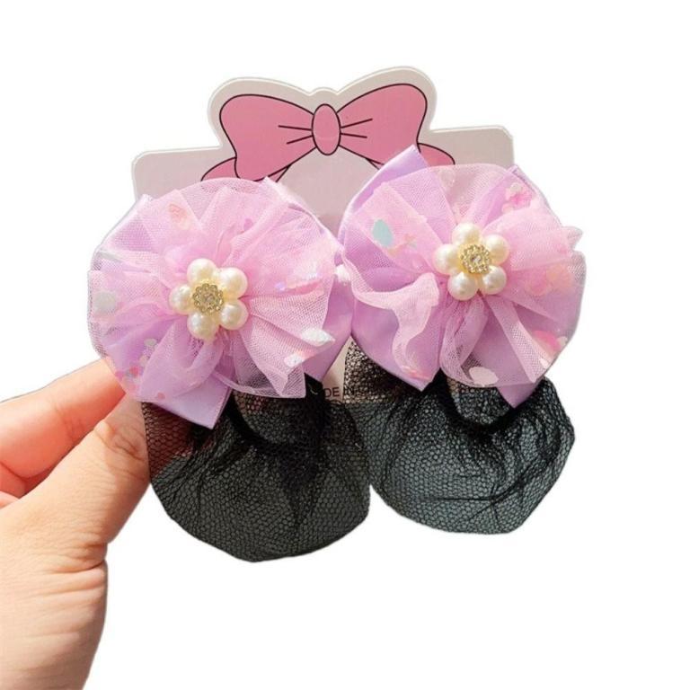 RADIANTBEAM 2PCS Girls Elastic Hair Net, Spring Clip … in Kota Kinabalu - Image 1
