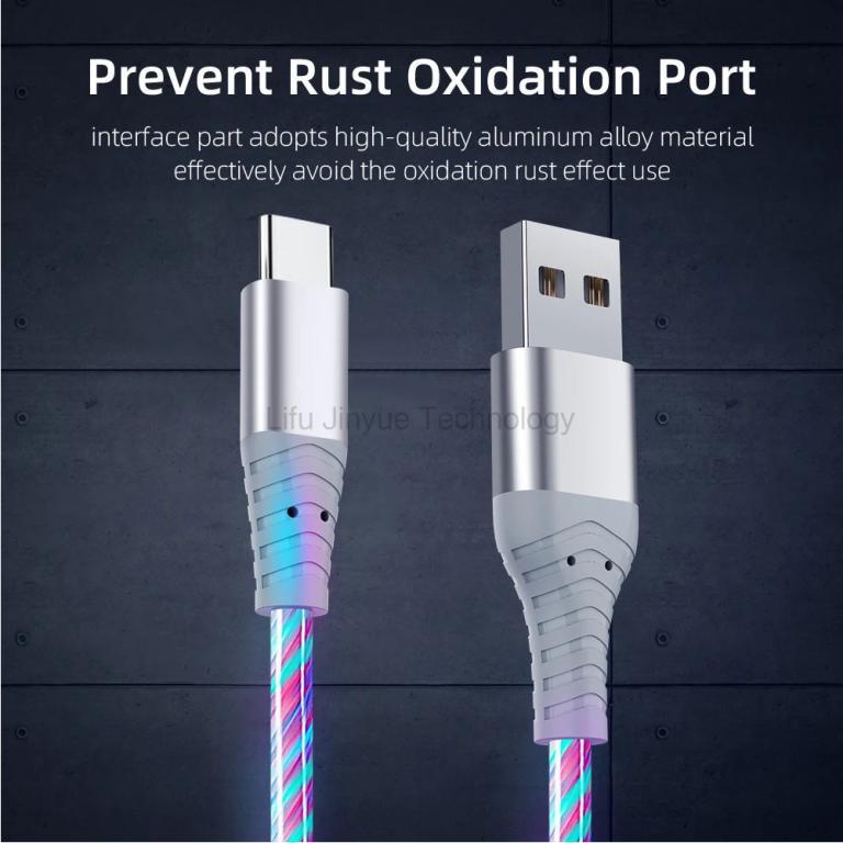 5A Fast Charging Cable Glowing LED Cable Micro USB TypeC … in Johor Bahru - Image 1