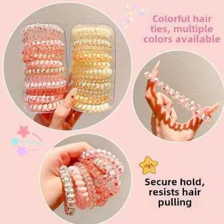 Elastic Spiral Hair Ropes Gradient Color Coil Hair Ties for … in Kajang - Image 1