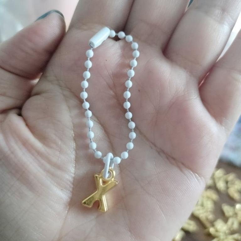 Keychain With English Letter Bead Pendant Choose Letters … in Petaling Jaya - Image 1