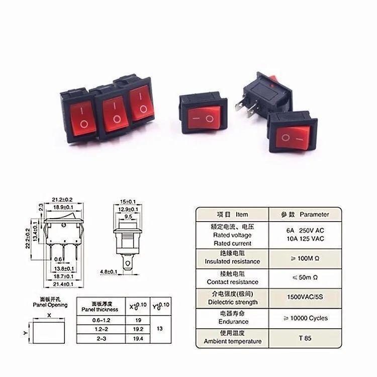 #船型开关饮水机按钮开关电子称开关KCD1- 101KCD16A250V; Rocker Switch Water … in Malaysia - Image 1