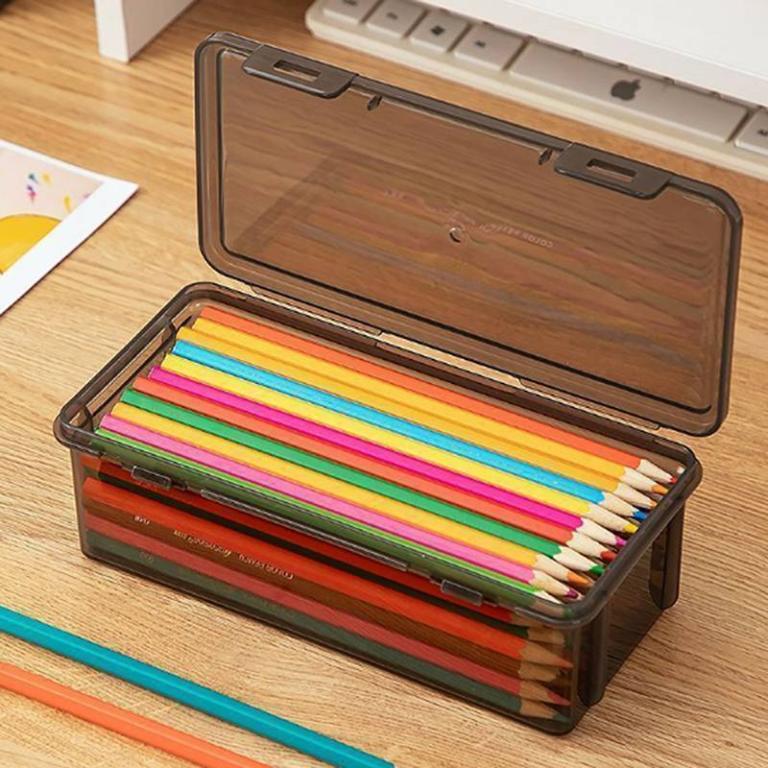 (FTT) Clear Stackable Pencil Case Box - Large Capacity … in Petaling Jaya - Image 1