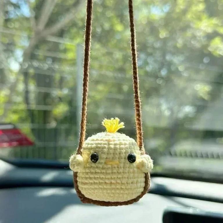 [my]Car Cartoon Animal Rearview Mirror Crochet Swing … in Setapak - Image 1