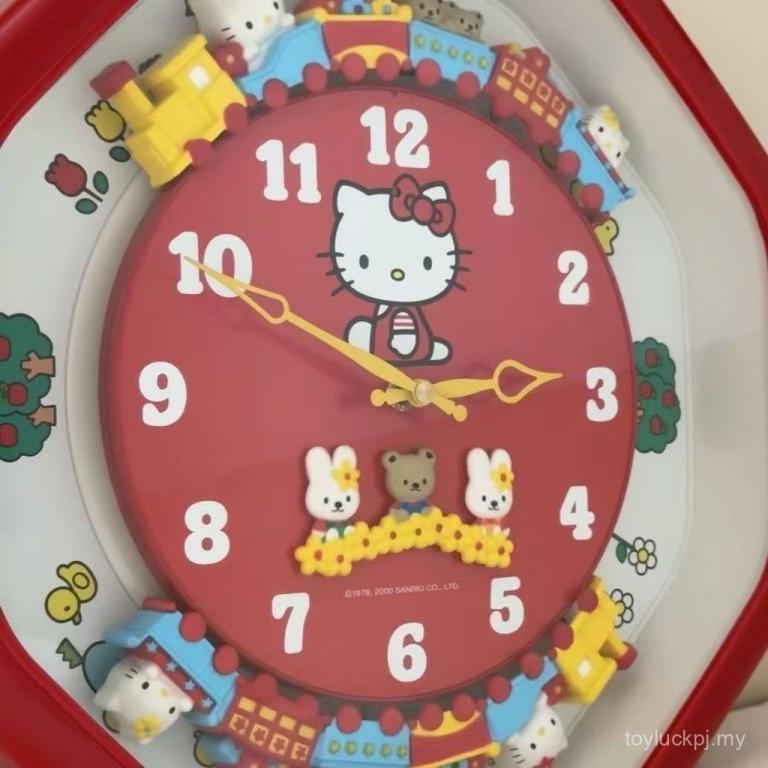Cartoon Rotating Train Hello Kitty Little Train Wall Clock … in Malaysia - Image 1