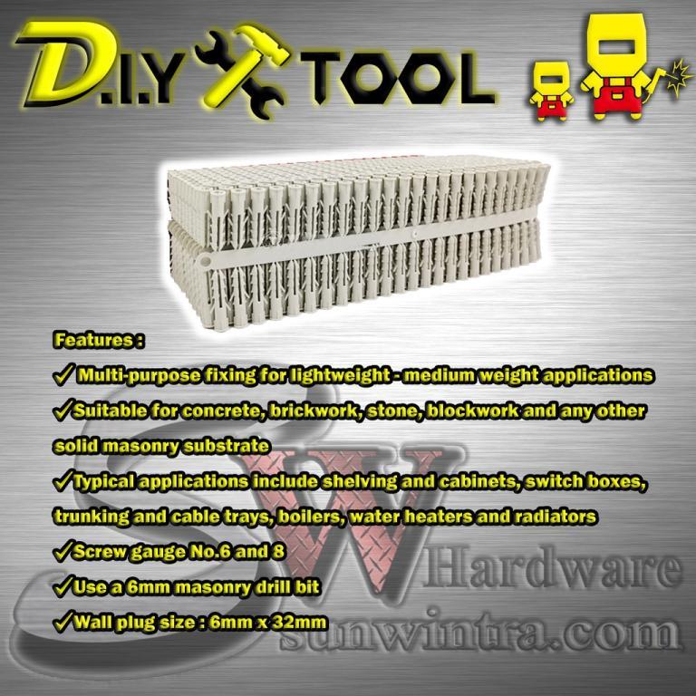 [SW Hardware] High Quality PVC Wall Plug Plastic Plug Nail … in Taman Johor Jaya - Image 1