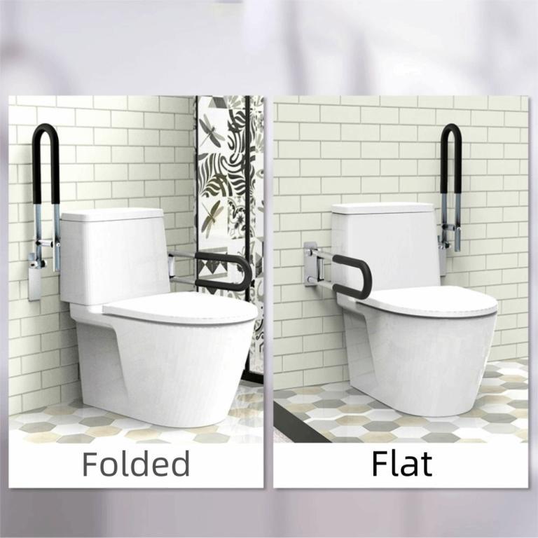 MARIER Toilet Armrest, Foldable Non Slip Grab Bars Rails, … in Geylang - Image 1
