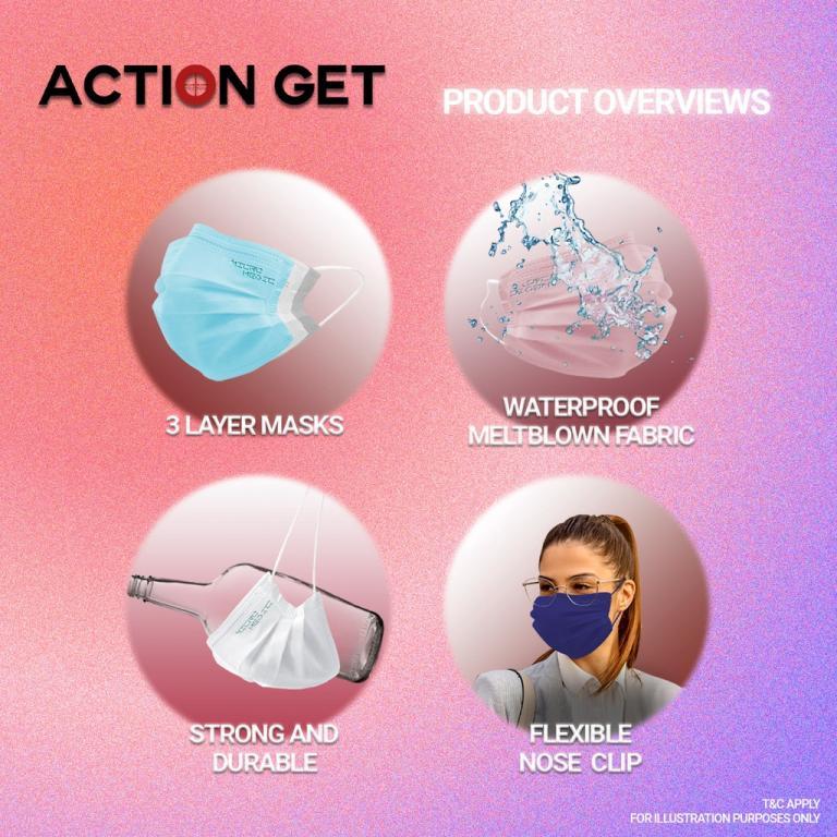Earloop Denim Mask 50 pcs Face Mask Disposable Earloop 3 … in Subang Jaya - Image 1