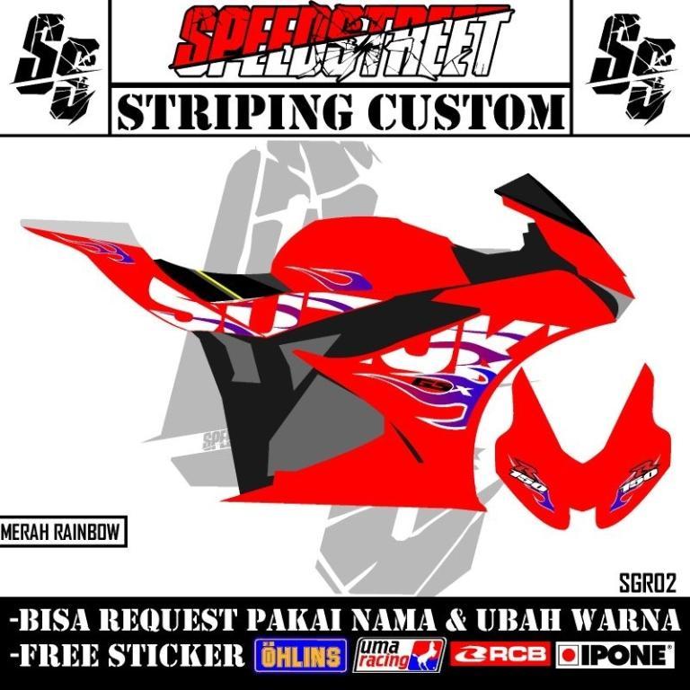 Striping GSX R 150 Transparent & NON Transparent Fire MOTIF … in Donggongon - Image 1