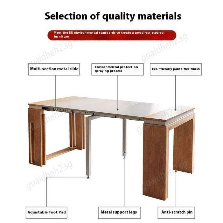 Extendable Folding Dining Table Multi-Functional Nordic … in Bishan - Image 1
