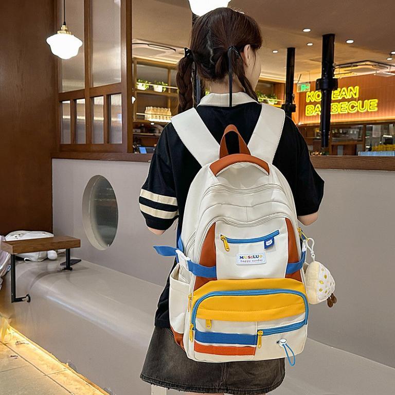 Backpack Japanese Style Contrast Color Stitching Student … in George Town - Image 1