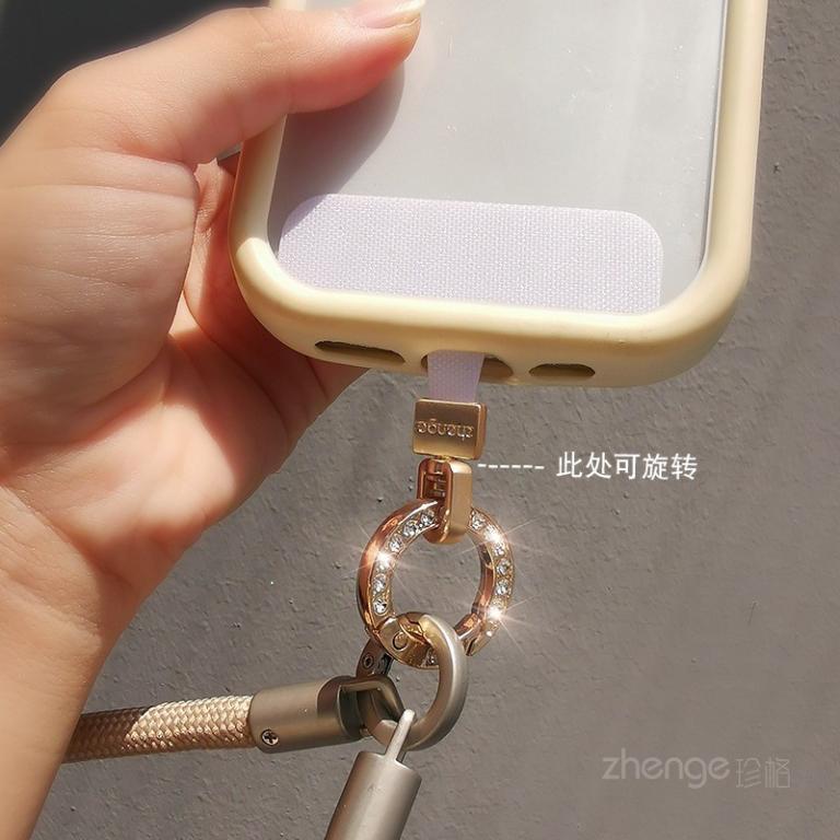 Mobile Phone Lanyard Clip Metal Rhinestone Round Buckle … in Taman Johor Jaya - Image 1